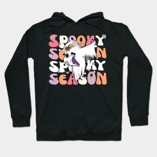 Groovy Halloween Spooky Season Retro Dabbing Ghost Costume Hoodie